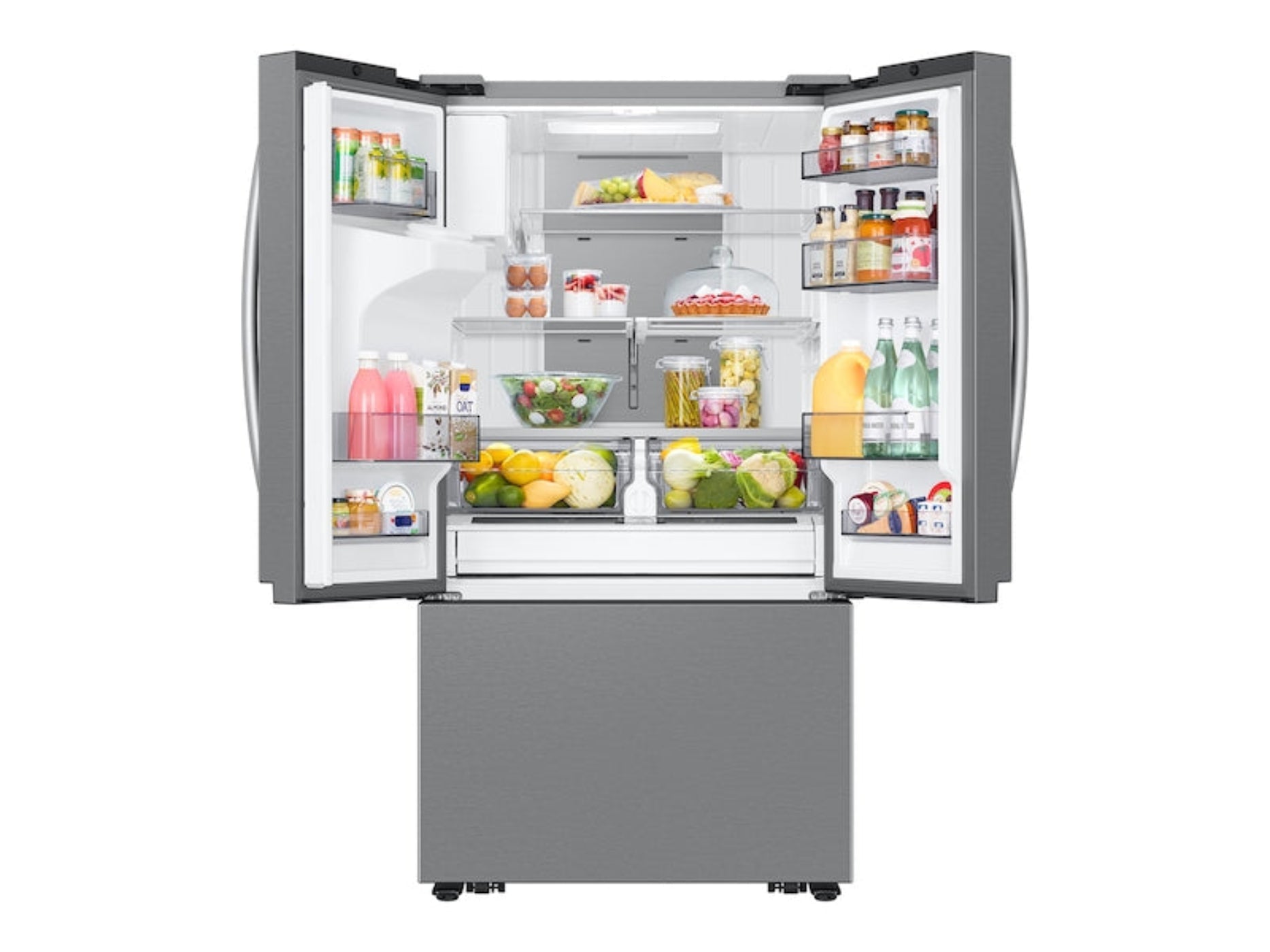SAMSUNG 36" 31 cu. ft. Standard Depth Mega Capacity 3-Door French Door Refrigerator with Four Types of Ice in Stainless Steel - RF32CG5400SRAA