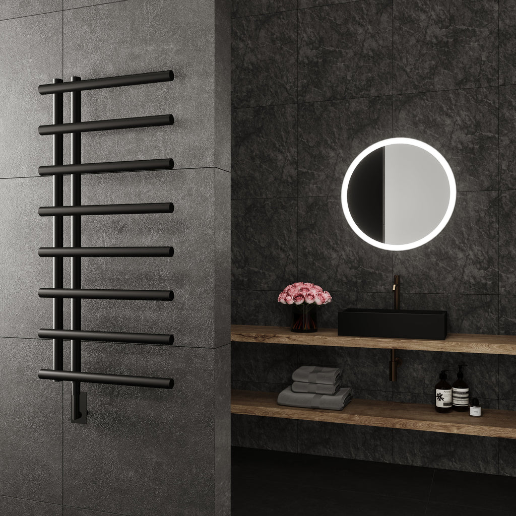 Paris Mirror Hemera Wall Mounted Electric Towel Warmer in Black - HEMEBLK08
