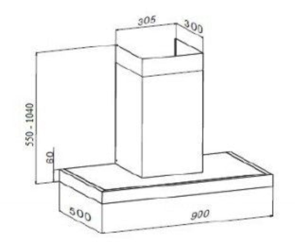 Kleenmaid 90cm Wall Mounted Canopy Rangehood - RHSCK91