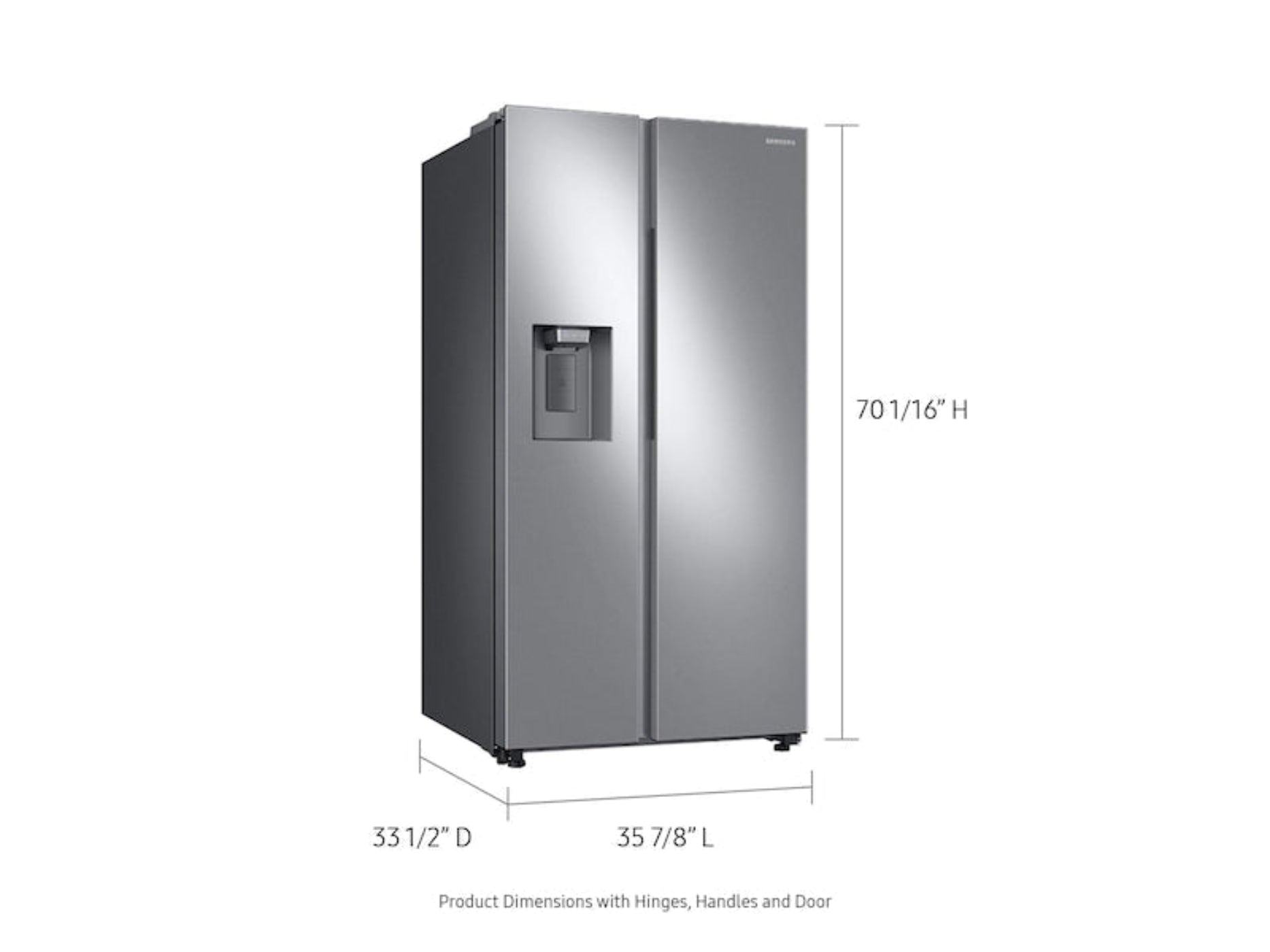 SAMSUNG 36" 27.4 cu. ft. Standard Depth Side-by-Side Refrigerator in Fingerprint Resistant Stainless Steel with Ice Maker - RS27T5200SR/AA