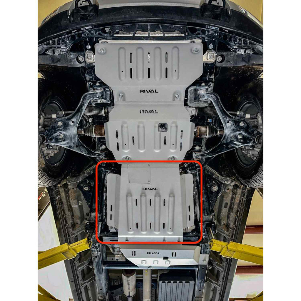 RIVAL Aluminum Transmission Catalytic Converter Skid Plate Ford F-150 EcoBoost V8 except PowerBoost - 2333.1857.2.6