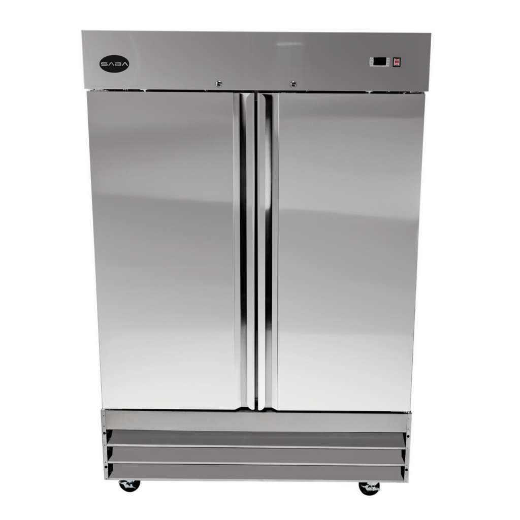 SABA Two Door Commercial Reach-In Stainless Steel Cooler - S-47R