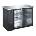 SABA  24' Depth 48" Two Glass Door Commercial Back Bar Cooler (Black) - SBB-24-48G