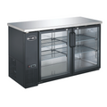 SABA - 24" Depth 60" Two Glass Door Commercial Back Bar Cooler (Black) - SBB-24-60G
