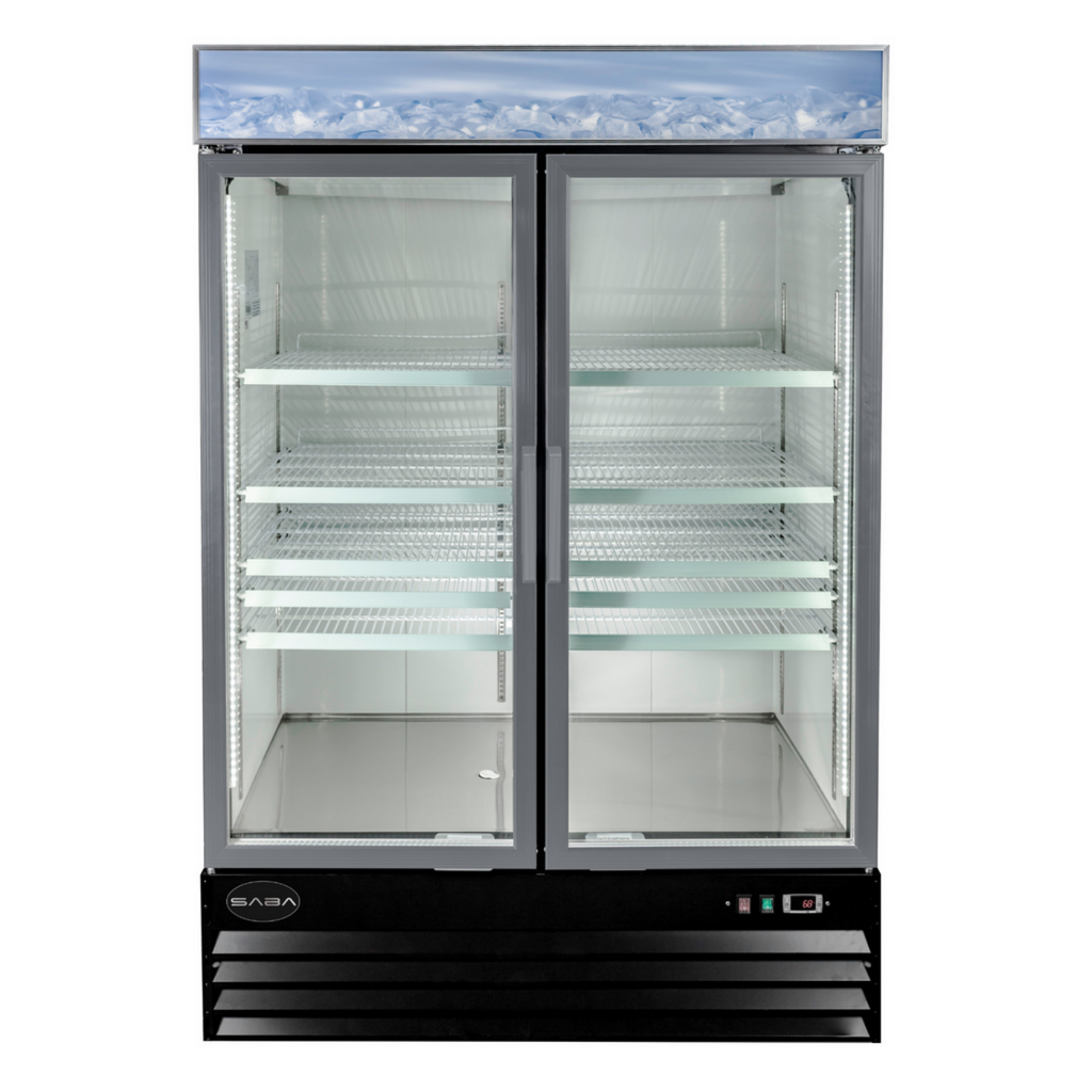 SABA Two Glass Door Commercial Merchandiser Freezer - SM-45F
