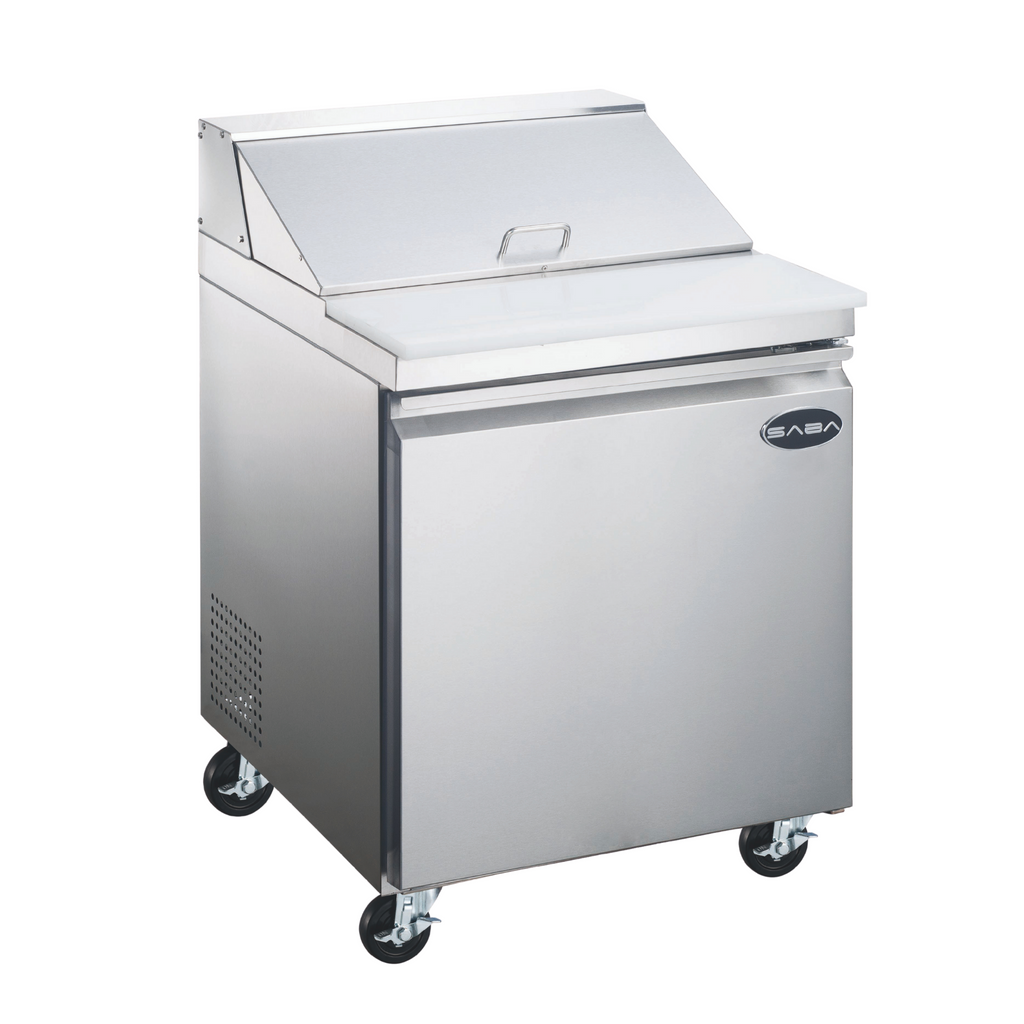 SABA - 27" One Door Commercial Sandwich Prep Table with 8 Pans -  SPS-27-8