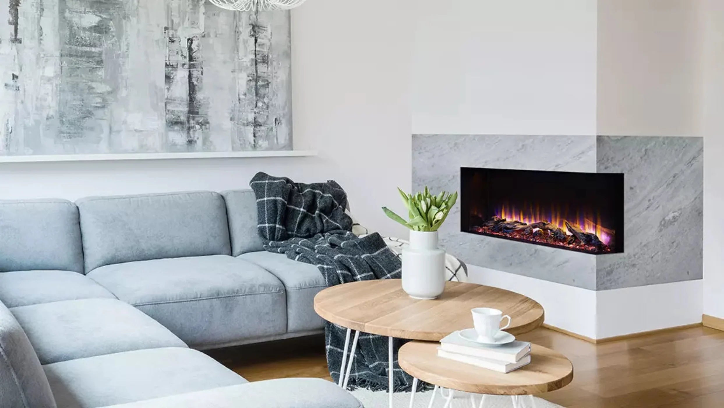 SimpliFire 43" Scion Trinity 3-Sided Linear Electric Fireplace - SF-SCT43-BK