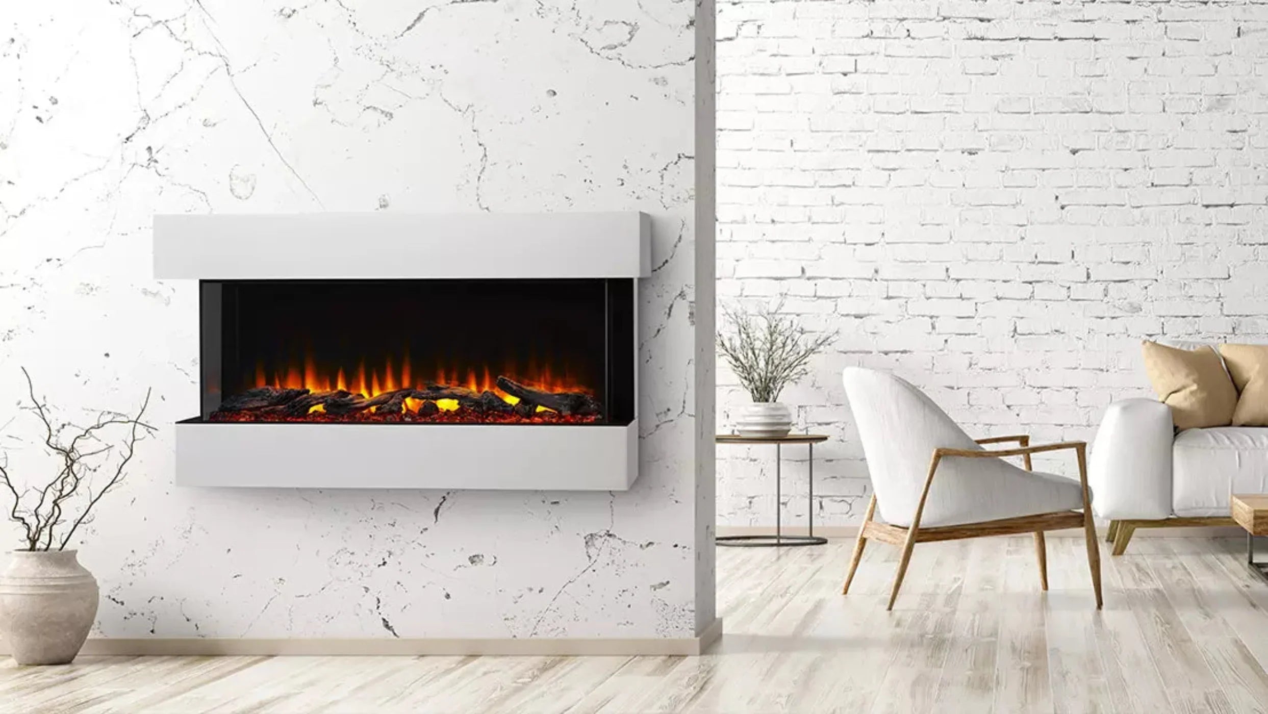 SimpliFire 43" Scion Trinity 3-Sided Linear Electric Fireplace - SF-SCT43-BK