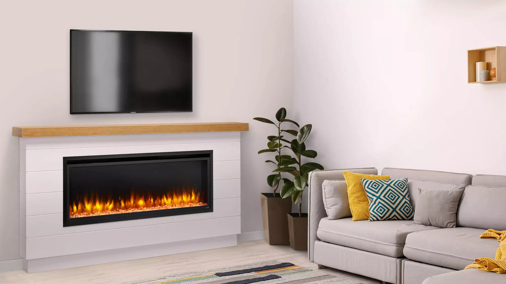 SimpliFire 72" Allusion Platinum Recessed Linear Electric Fireplace - SF-ALLP72-BK