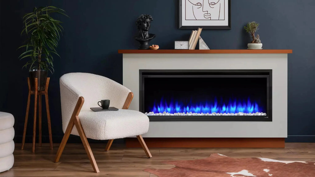 SimpliFire 50" Allusion Platinum Recessed Linear Electric Fireplace - SF-ALLP50-BK