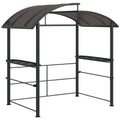 Outsunny 8' x 5' Grill Gazebo Shelter with Vented PC Roof, Side Shelves - 84C-237V01CG
