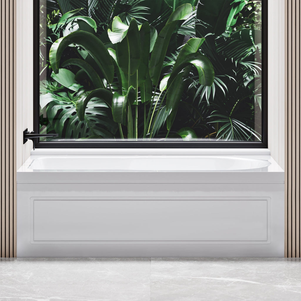 Swiss Madison Concorde 60 in. x 32 in. Acrylic Glossy White, Alcove, Integral, Left-Hand Drain, Apron Bathtub - SM-AB561 - Backyard Provider