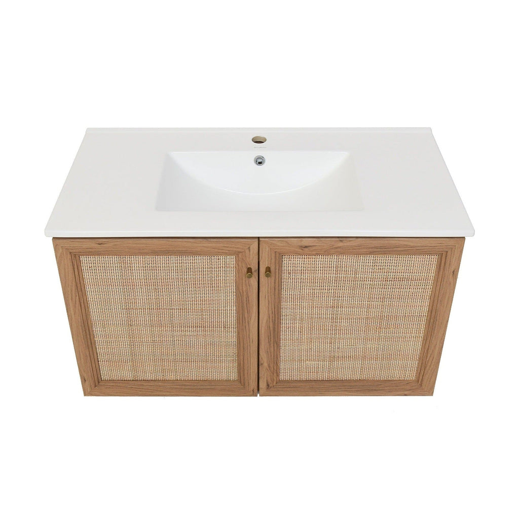 Swiss Madison Classé 36" Wall-Mounted Bathroom Vanity in Oak - SM-BV667 - Backyard Provider