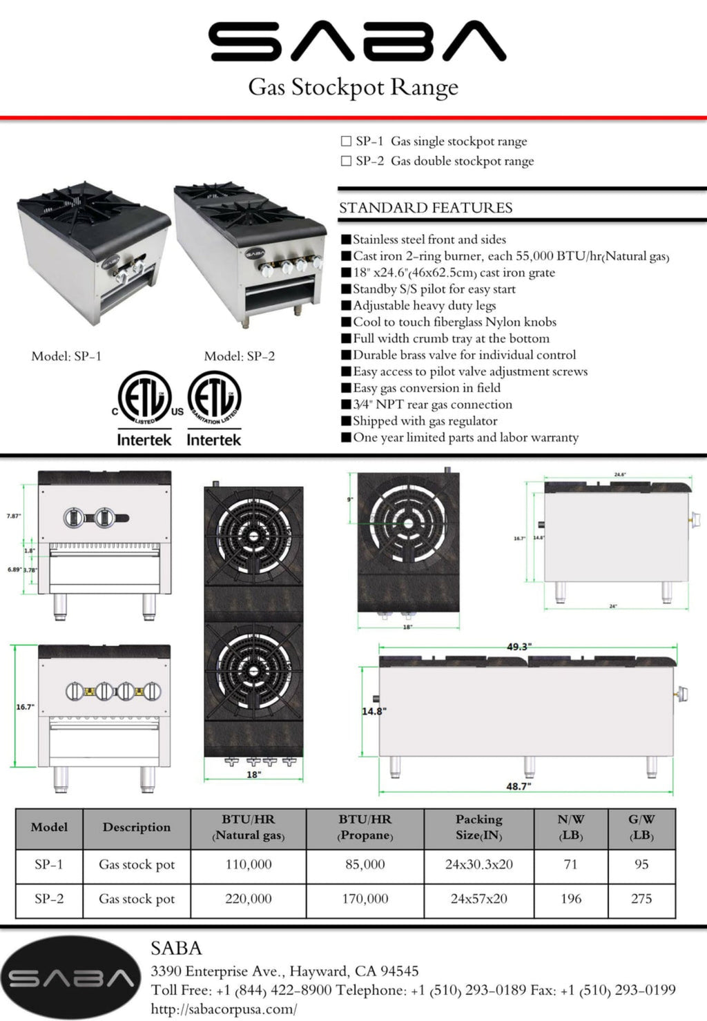 SABA  Commercial Stock Pot - SP-1
