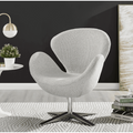 New Pacific Direct Beckett Fabric Swivel Accent Arm Chair Chrome Legs  - 6300066-563