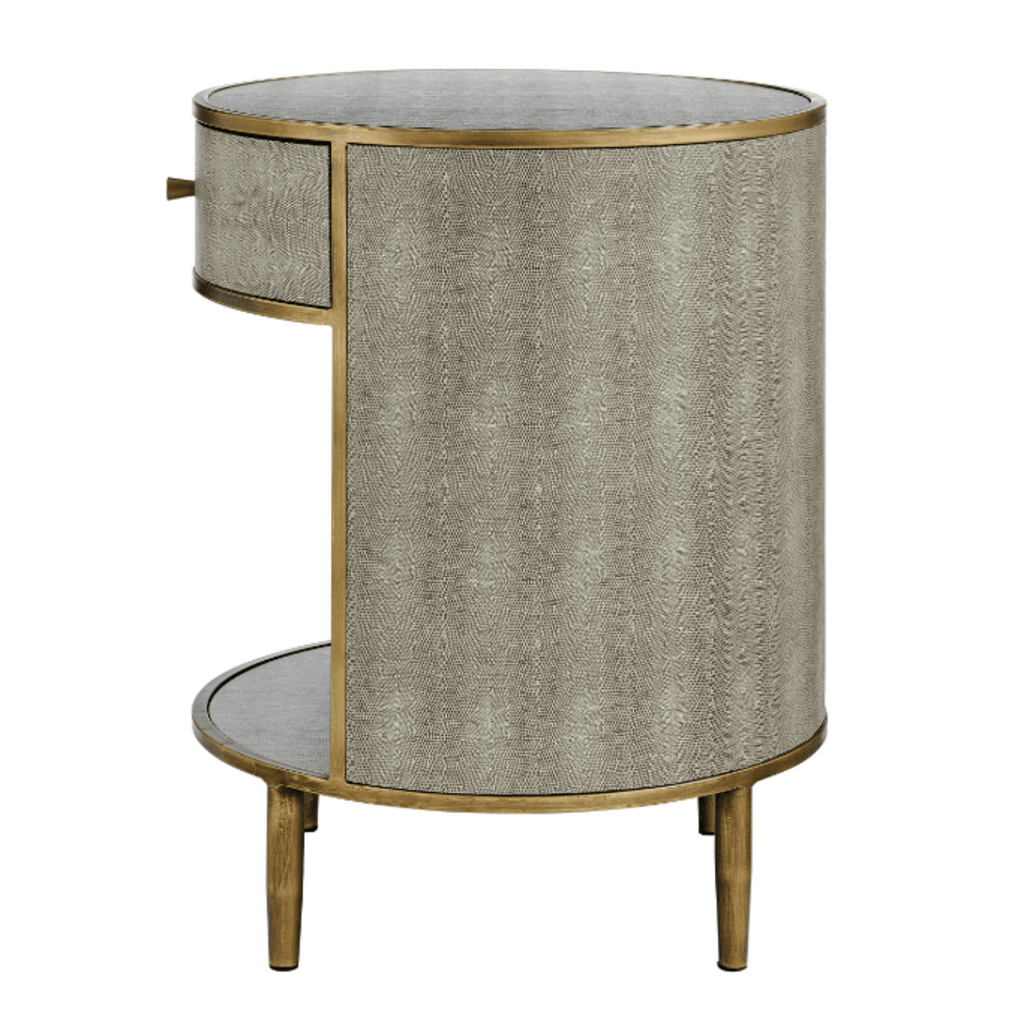 New Pacific Direct Loretta Faux Shagreen Side/ End Table -  1600089