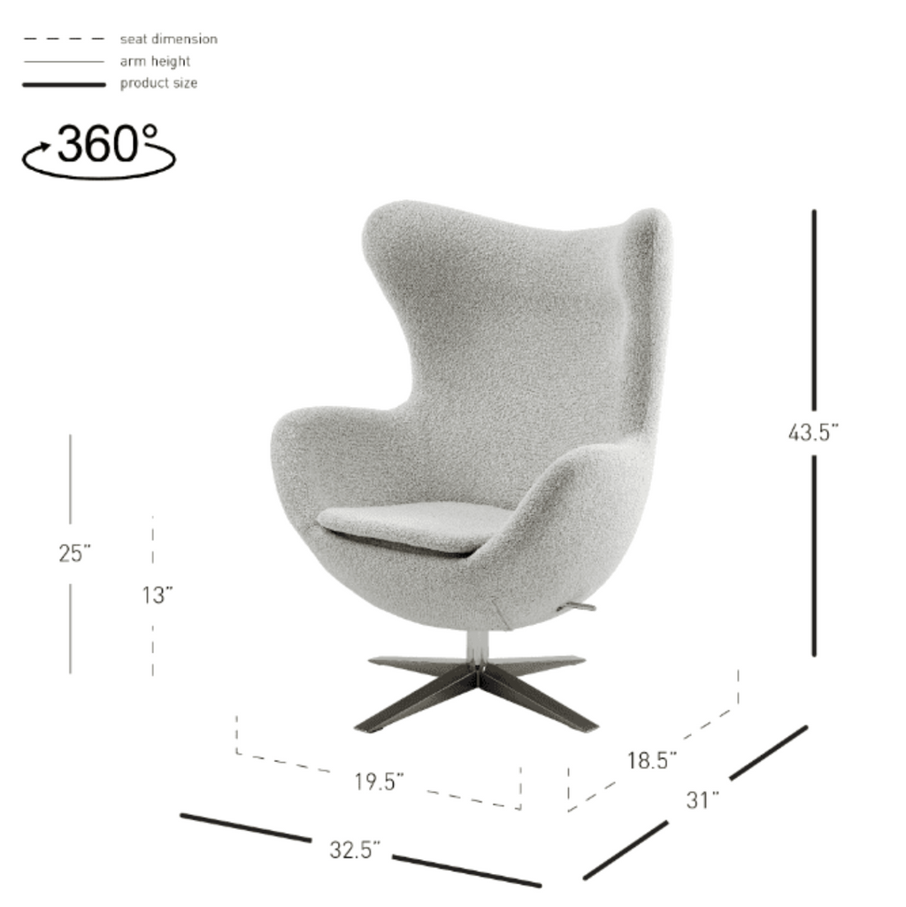 New Pacific Direct Max Fabric Swivel Rocker Accent Arm Chair Chrome Legs -  6300065-563