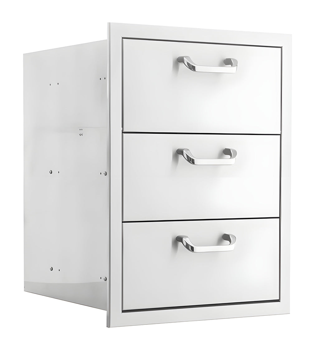 PCM 260 Series 16" Triple Drawer w/ Paper Towel Holder -  BBQ-260-DRW3-PTH
