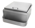 Pacific Coast Manufacturing 260 Series 18" Slide-In Ice Bin w/ Speed Rail & Condiment Holder - BBQ-260-18SI