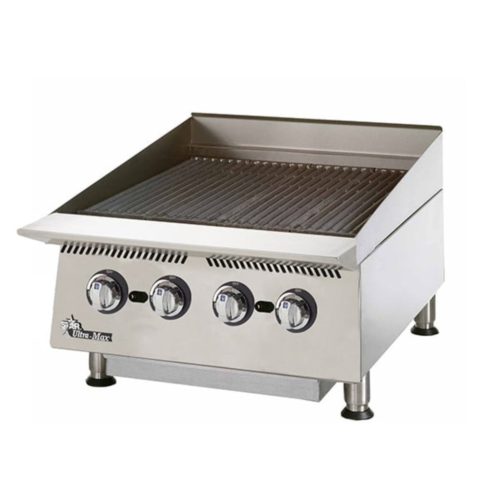 Star 8H-8024CBB 24" 80,000 BTU Natural Gas Ultra-Max® Gas Charbroilers - 8H-8024CBB