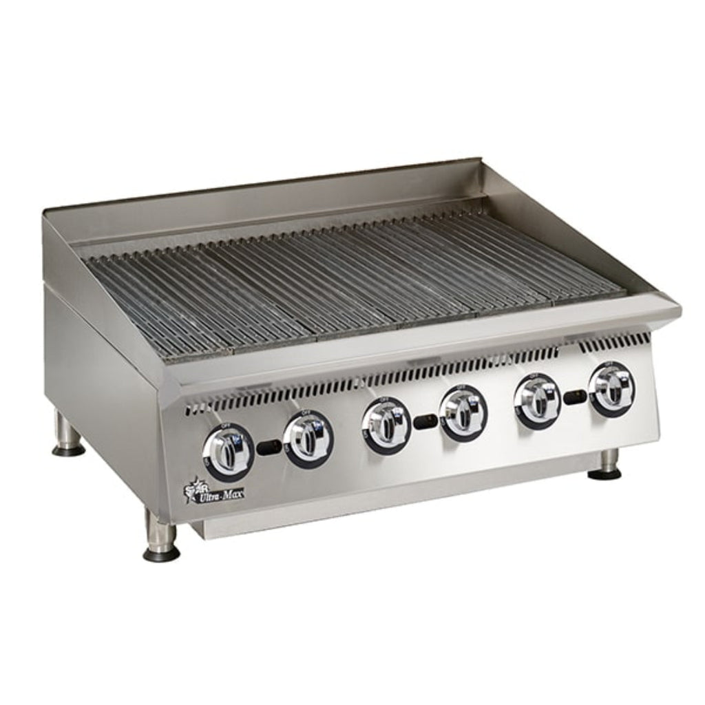 Star 8H-8036CBB 36" 120,000 BTU Natural Gas Ultra-Max® Gas Charbroilers - 8H-8036CBB