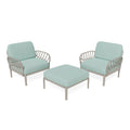 Strata Furniture Dahlia Patio Set Chairs and Ottoman  - ODACCOGM