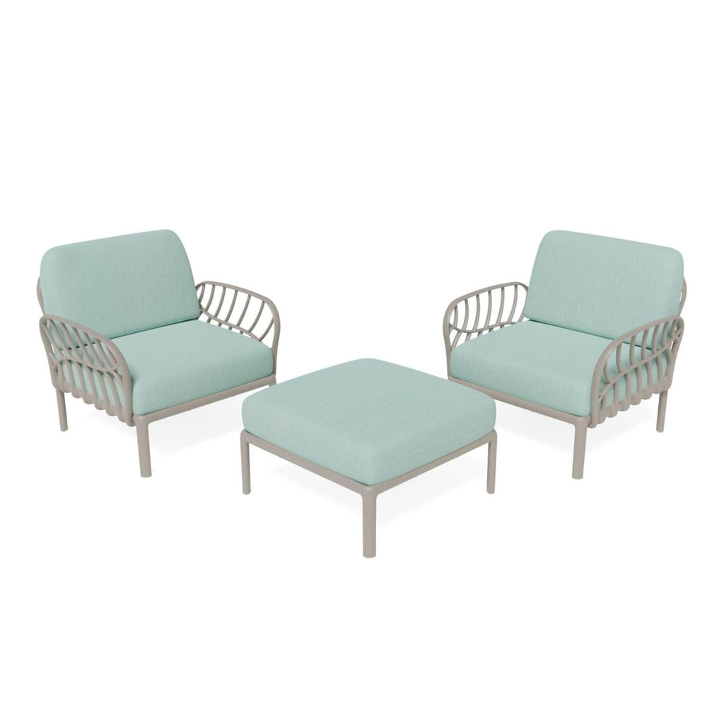 Strata Furniture Dahlia Patio Set Chairs and Ottoman -  ODACCOGG
