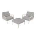Strata Furniture Dahlia Patio Set Chairs and Ottoman  - ODACCOWG