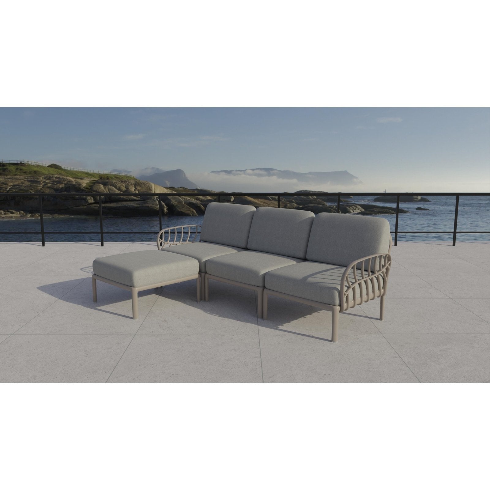 Strata Furniture Dahlia Patio Sofa Ottoman Set -  ODASOGG