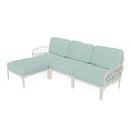Strata Furniture Dahlia Patio Sofa Ottoman Set  - ODASOWM