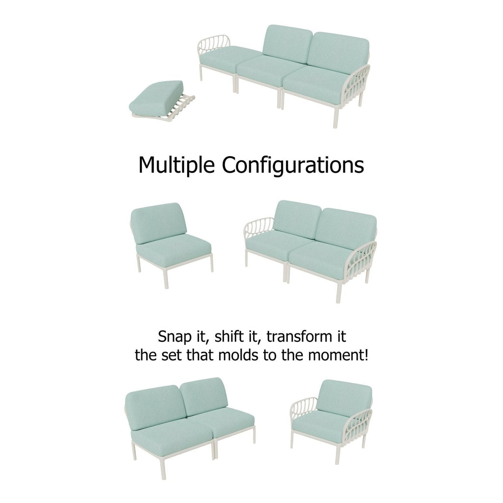 Strata Furniture Dahlia Patio Sofa White -  ODASWM