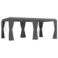 Outsunny 12' x 19' Aluminum Pergola with Adjustable Louvers, Curtains & Netting, Dark Gray- 84C - 509V00CG