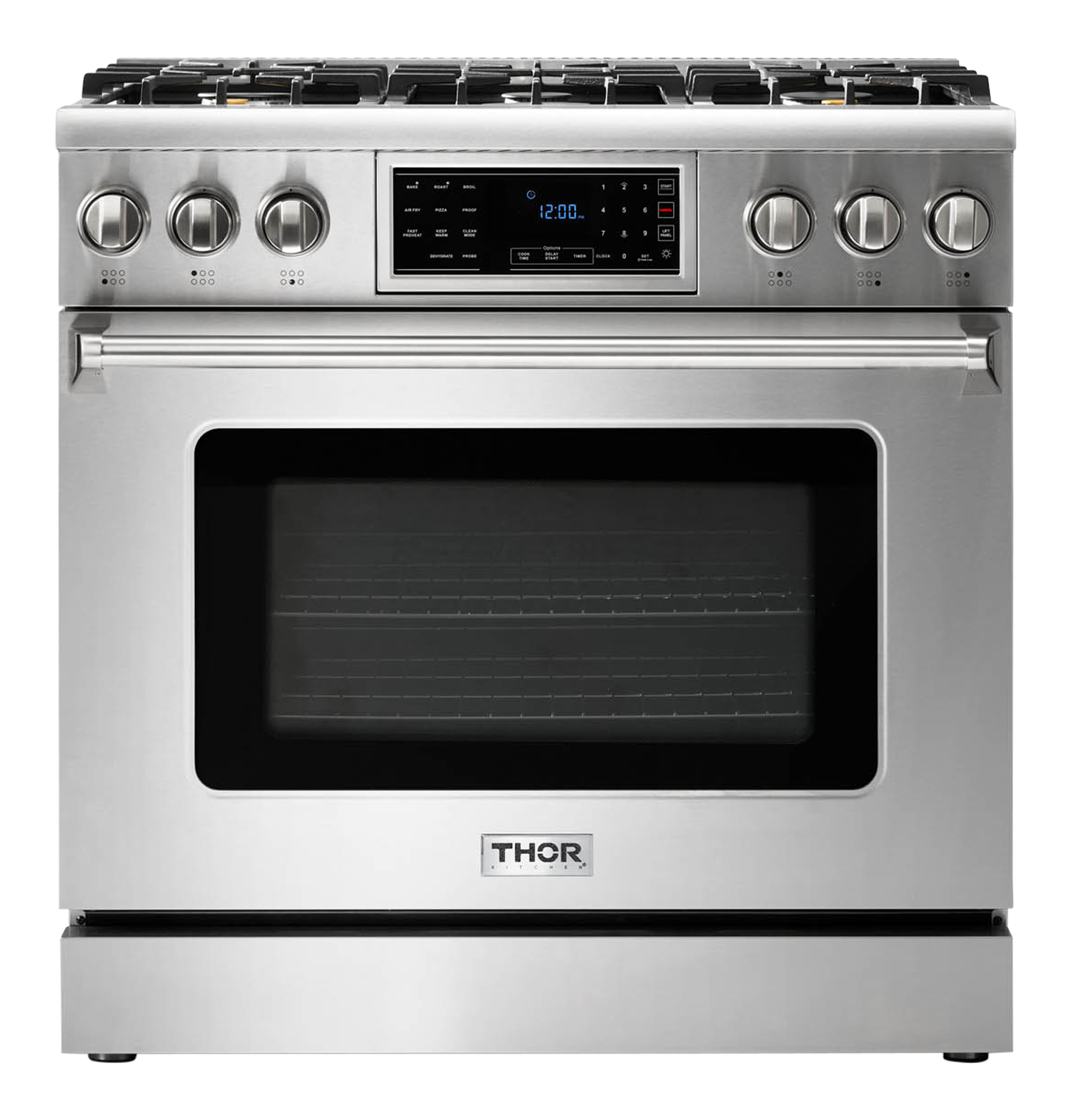 Thor Kitchen 36-Inch Tilt Panel Professional Liquid Propane Range - TRG3601LP