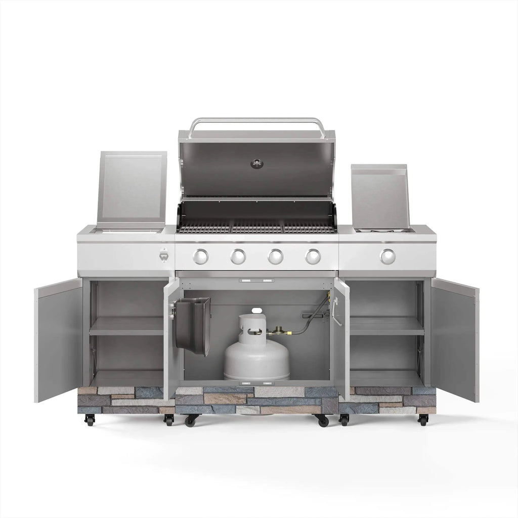TYTUS Fresno 5-Burner LP/NG Convertible Grill in Stainless Steel + Ash Stone - TDT-021-0704