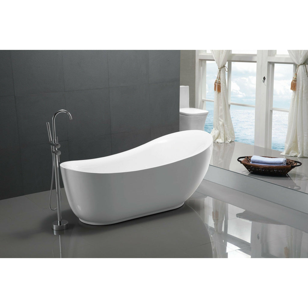 Anzzi Talyah Series 5.92 ft. Freestanding Bathtub in White FT-AZ090 - FT-AZ090