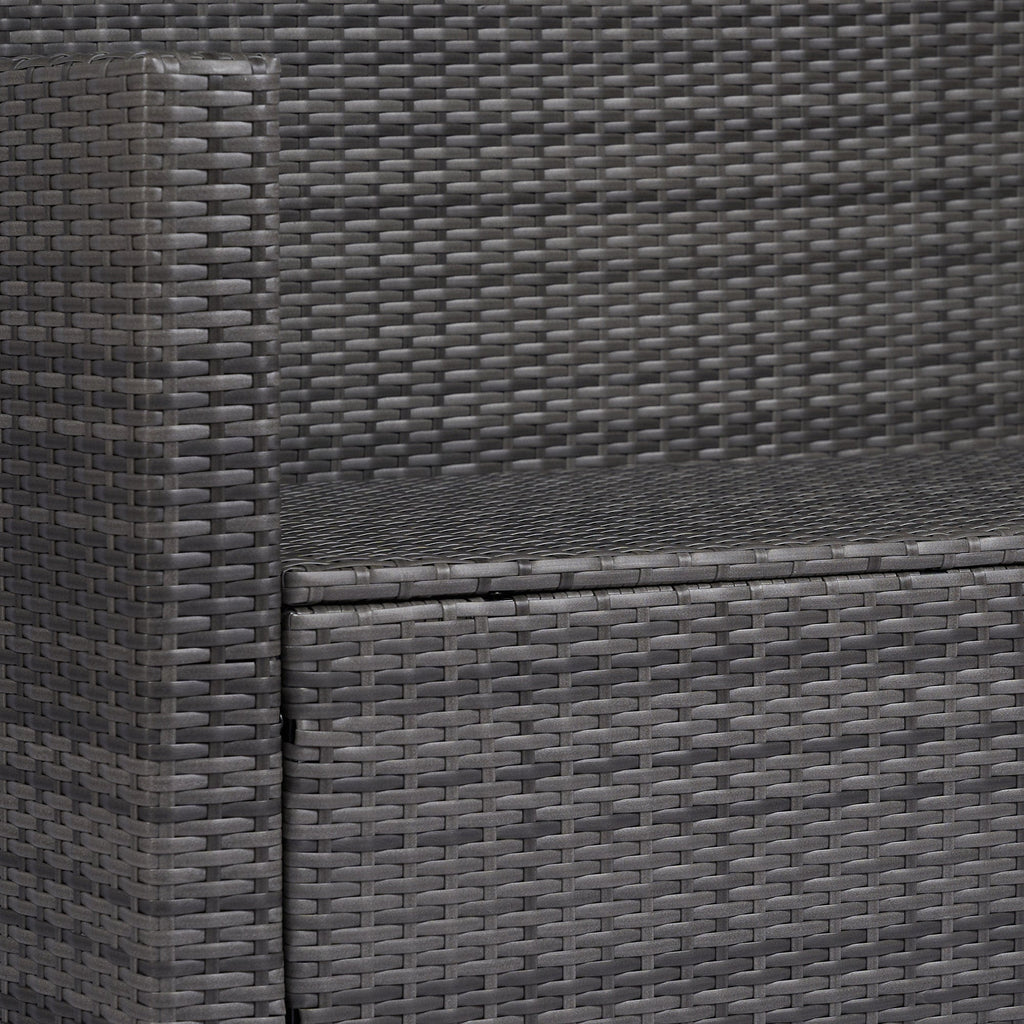 Outsunny 4-Piece Rattan Wicker Sofa Set with Loveseat and Glass Coffee Table for Outdoor Gray - 841-086V02GY