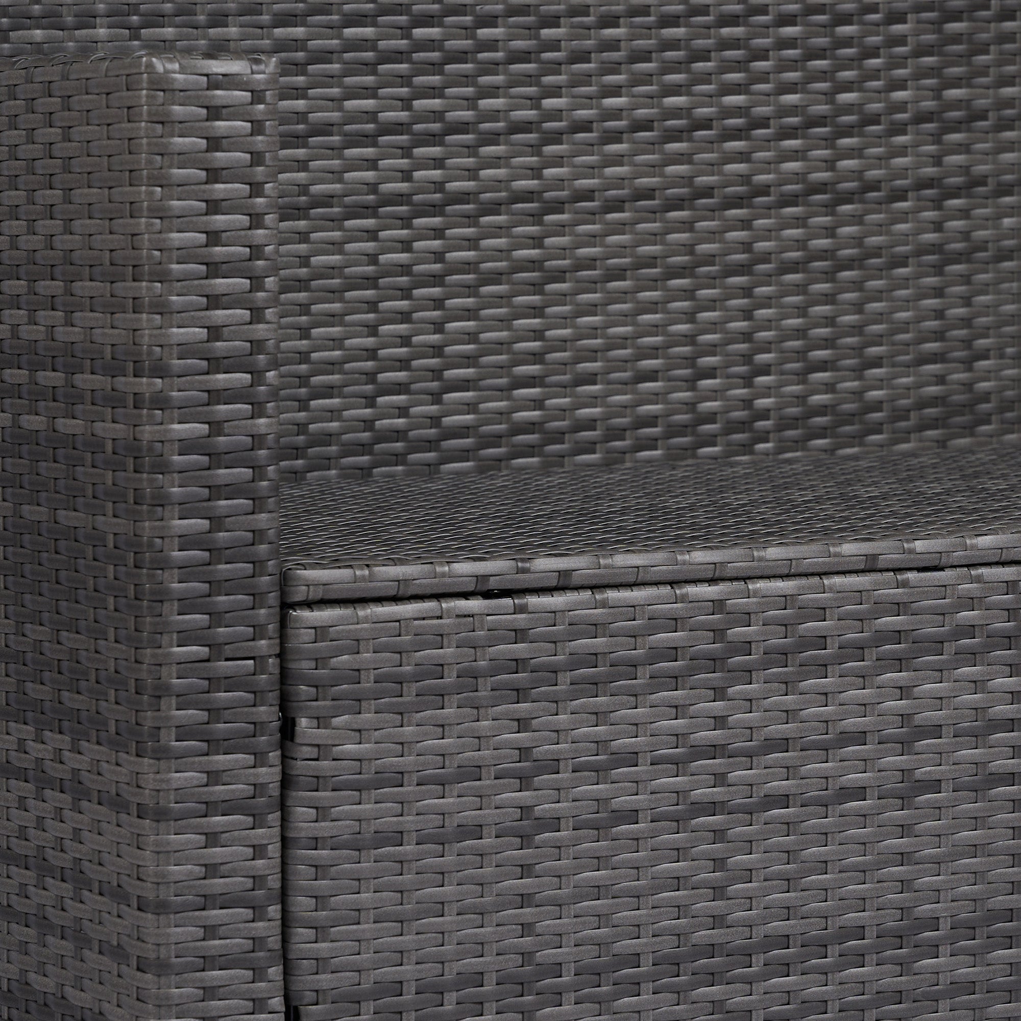 Outsunny 4-Piece Rattan Wicker Sofa Set with Loveseat and Glass Coffee Table for Outdoor Gray - 841-086V02GY