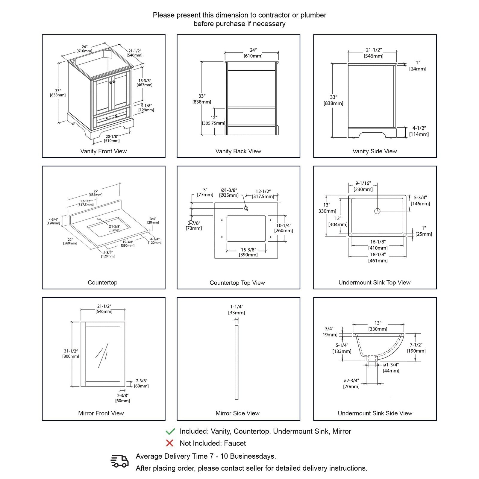 Blossom Copenhagen 24″ Bathroom Vanity - V8027 24 01