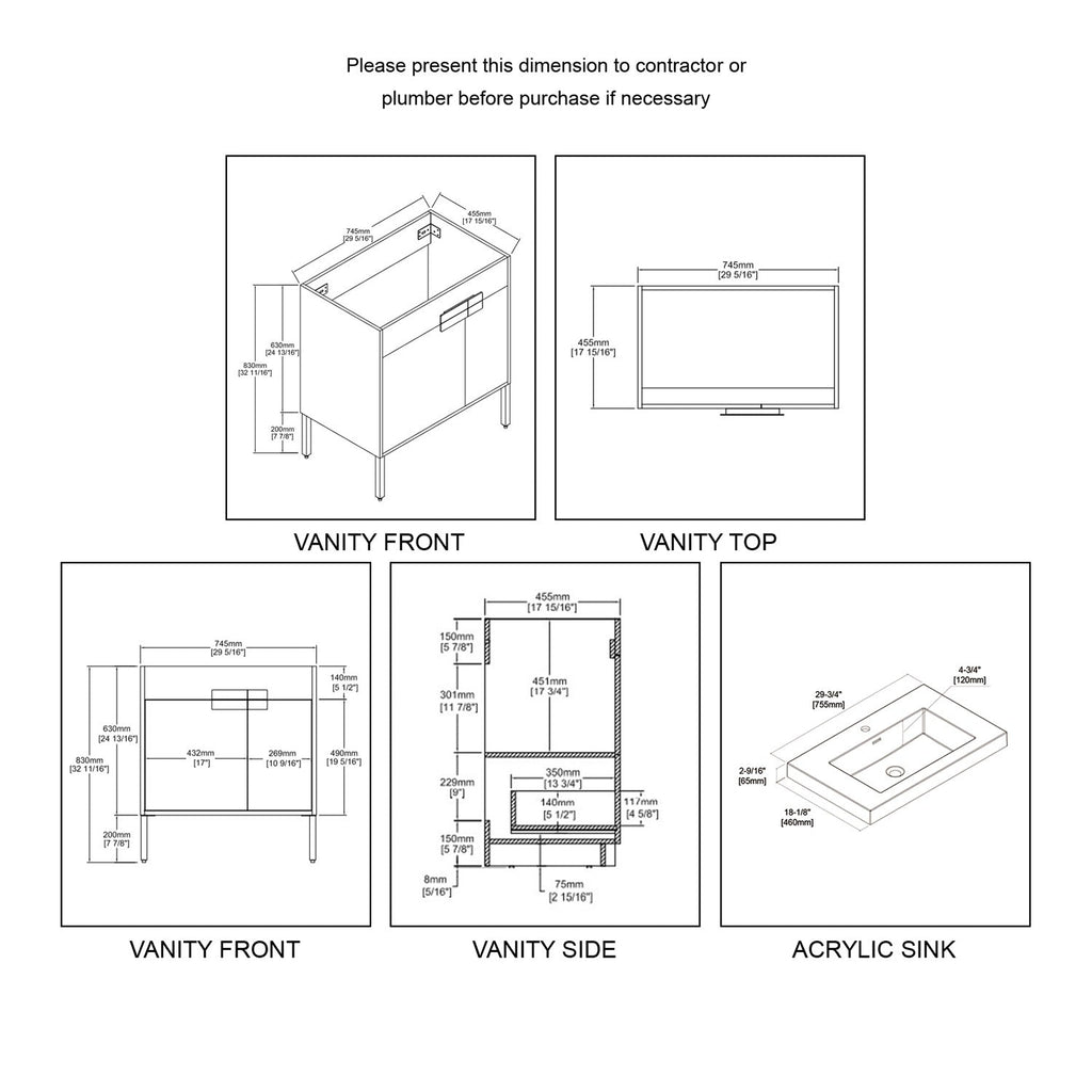 Blossom Bari 30″ Bathroom Vanity - V8030 30 01 CH