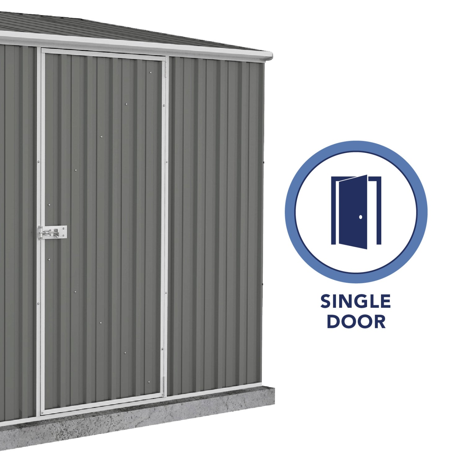 Palram  Absco | 7.5x5x7 ft Single Door Space Saver Metal Garden Shed - Woodland Gray - AB1108