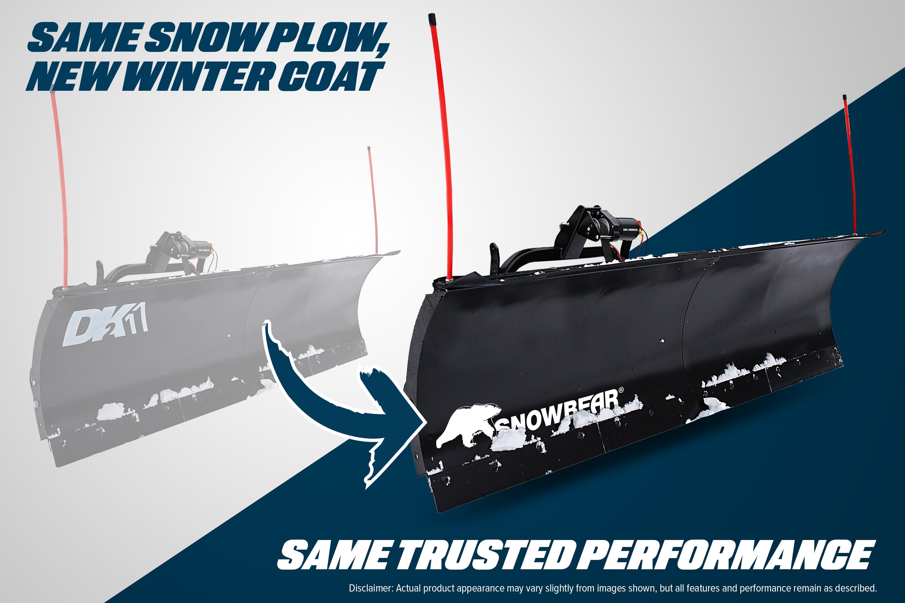 SnowBear STOR8422 Storm II 84" x 22" Snow Plow for Trucks and SUV New - STOR8422