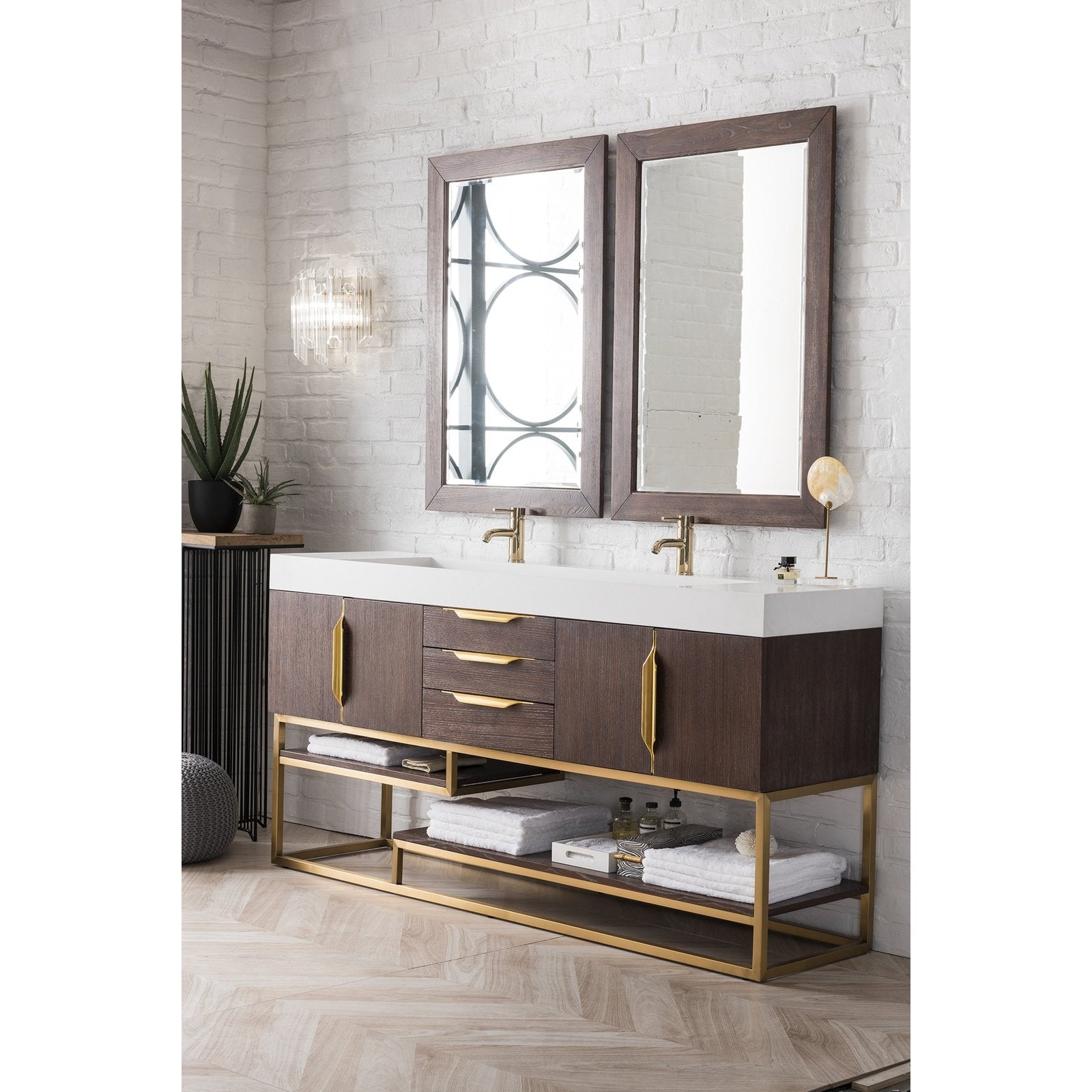 James Martin Vanities Columbia 72" Double Vanity - 388-V72D-AGR-MB-DGG