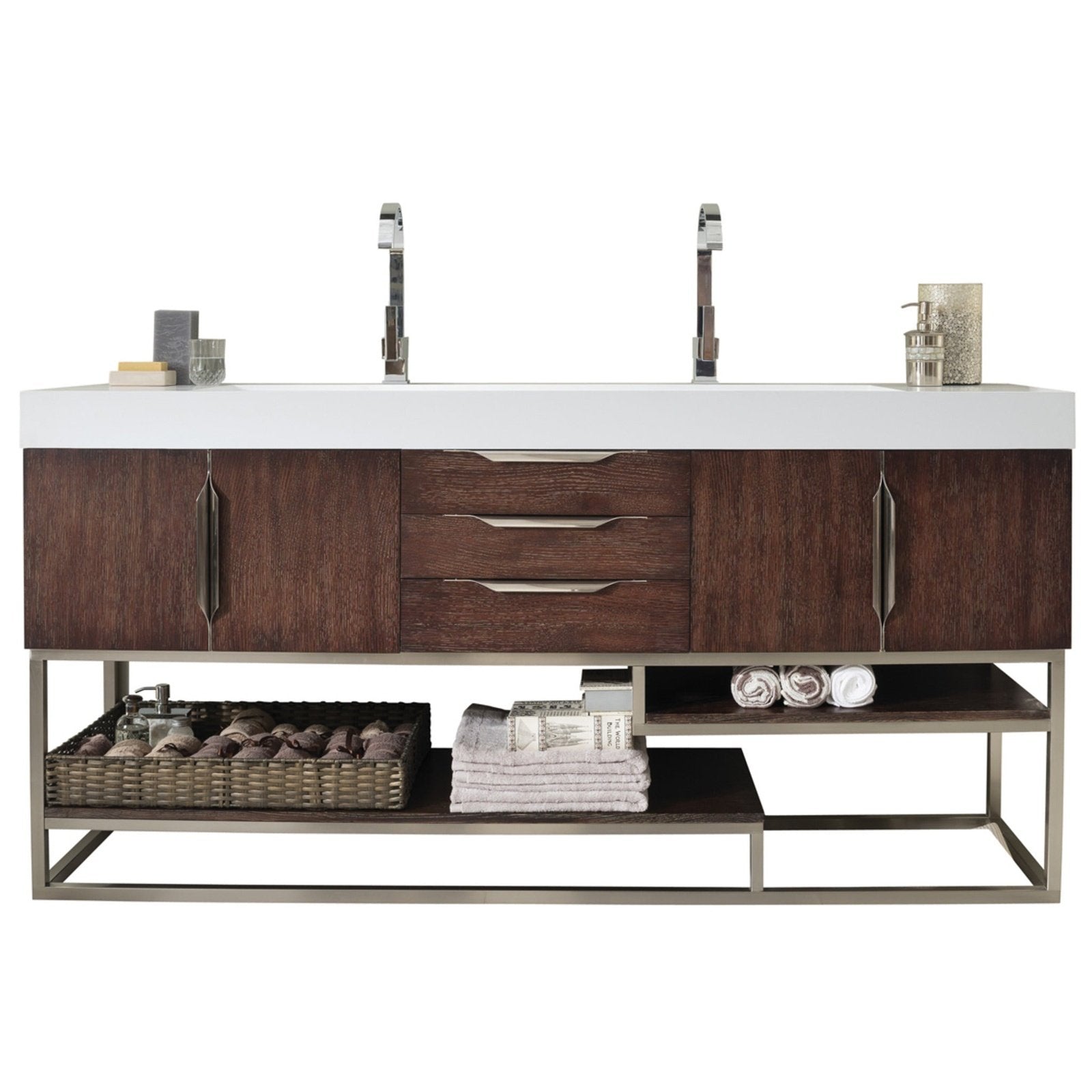 James Martin Vanities Columbia 72" Double Vanity - 388-V72D-AGR-MB-DGG