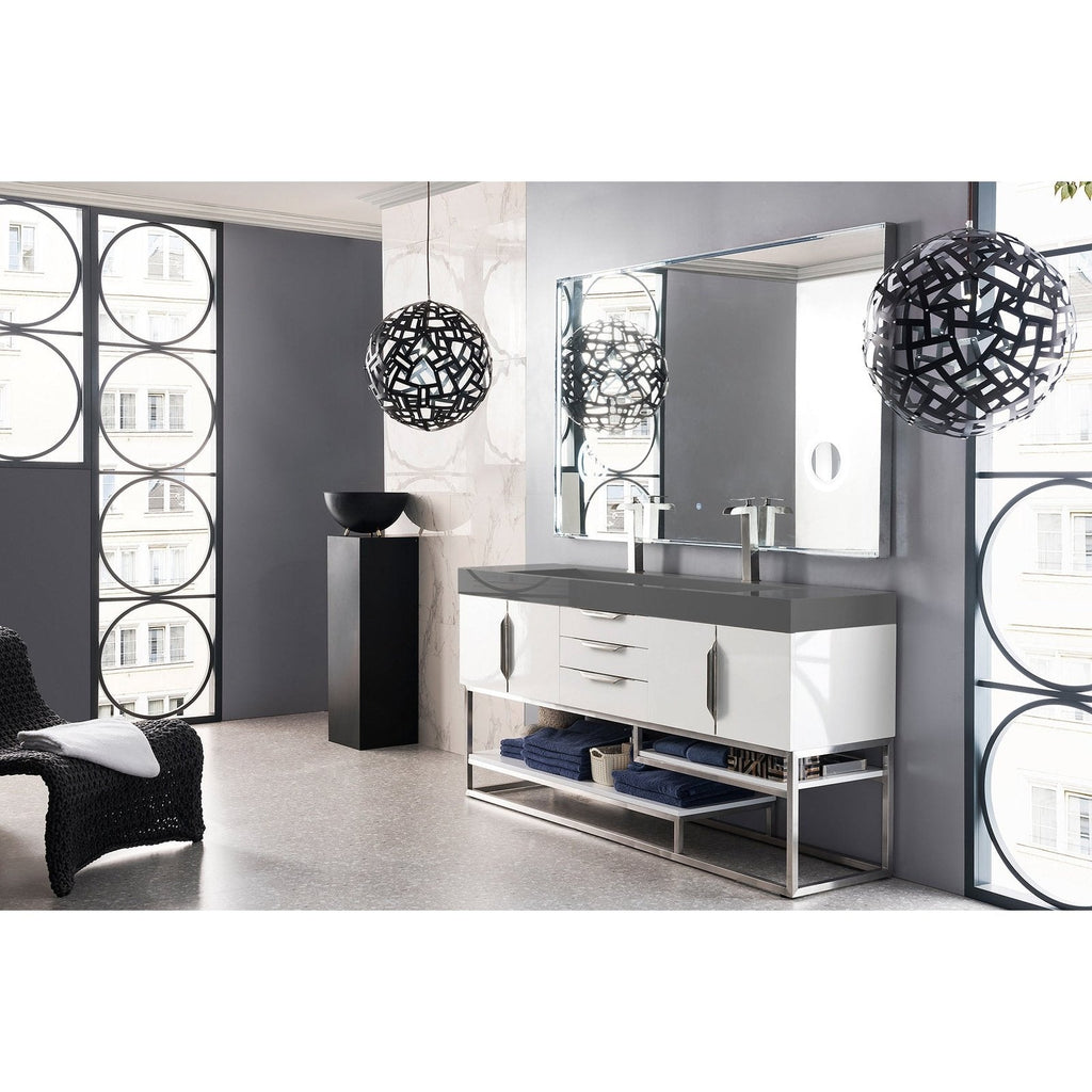 James Martin Vanities Columbia 72" Double Vanity - 388-V72D-AGR-MB-DGG