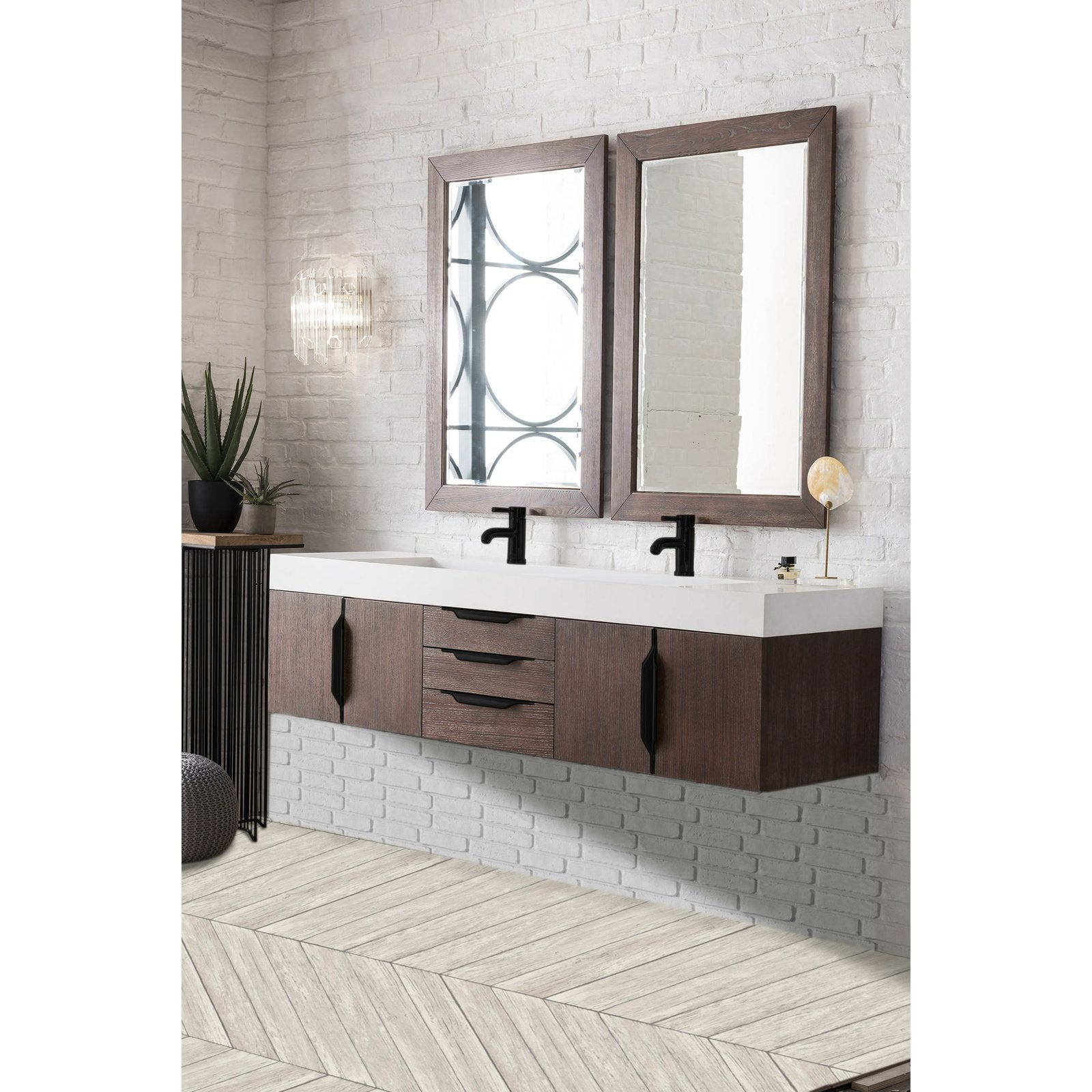 James Martin Vanities Mercer Island 72" Double Vanity - 389-V72D-AGR-G-DGG