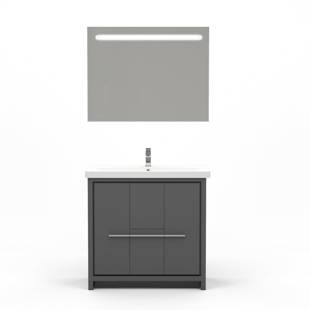 Casa Mare Alessio 32" Bathroom Vanity and Ceramic Sink Combo with LED Mirror - Alessio80GG-32