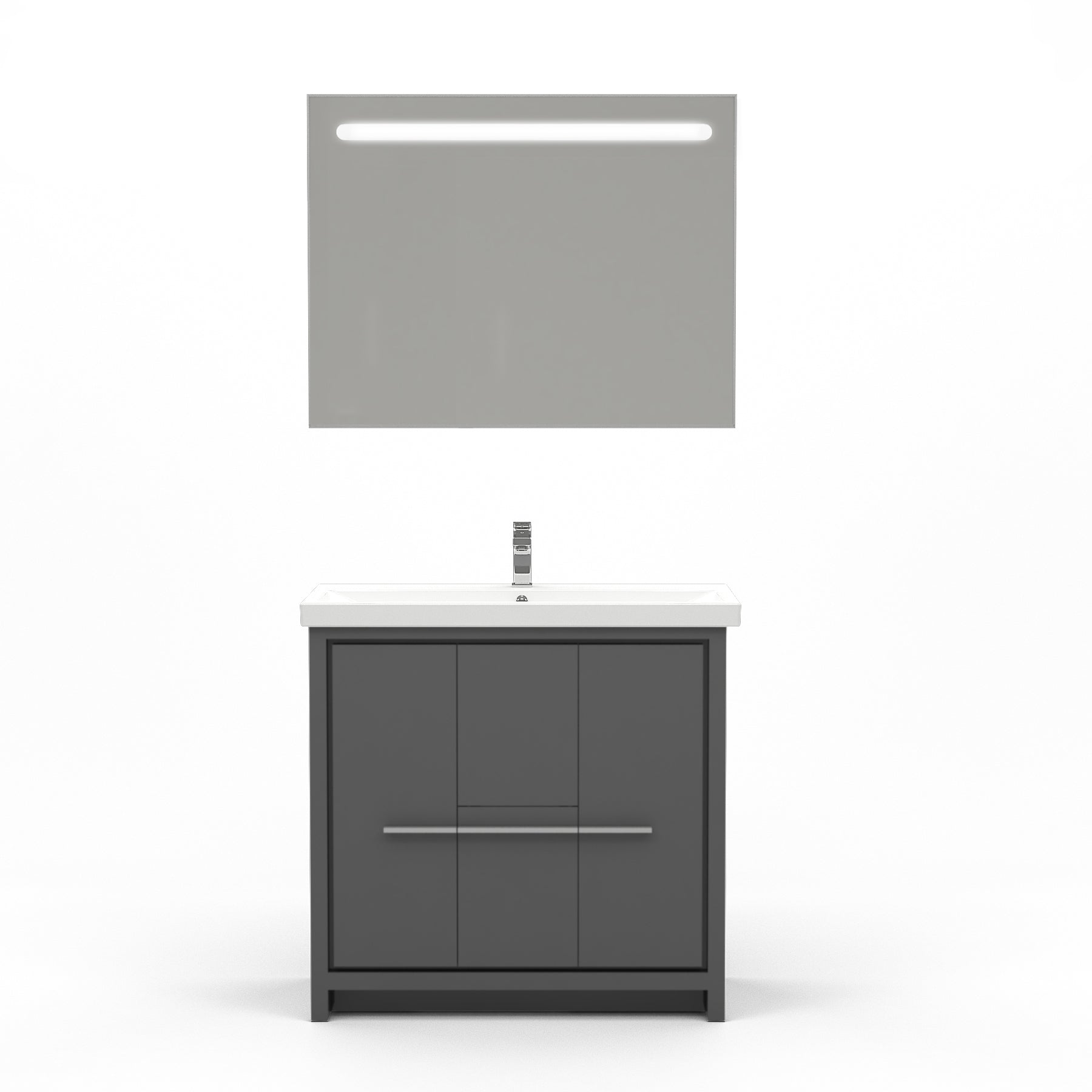 Casa Mare Alessio 32" Bathroom Vanity and Ceramic Sink Combo with LED Mirror - Alessio80GG-32