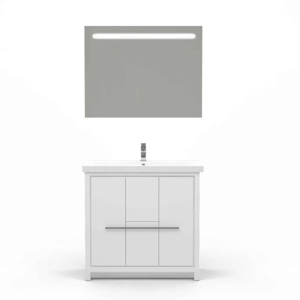 Casa Mare Alessio 32" Bathroom Vanity and Ceramic Sink Combo with LED Mirror - Alessio80GG-32