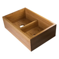GREE ALFI brand 33 Inch Double Bowl Bamboo Kitchen Farm Sink  - (AB3321)