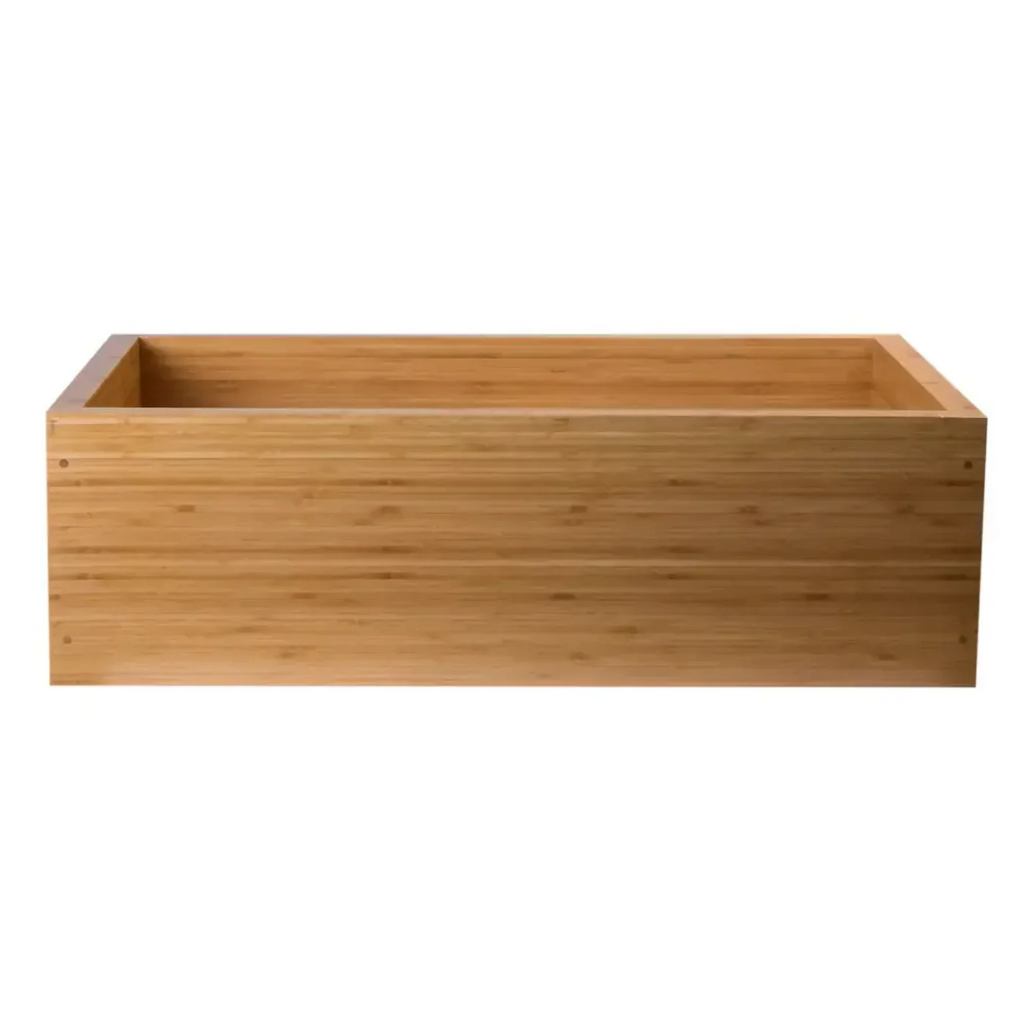 GREE ALFI brand 33 Inch Double Bowl Bamboo Kitchen Farm Sink  - (AB3321)